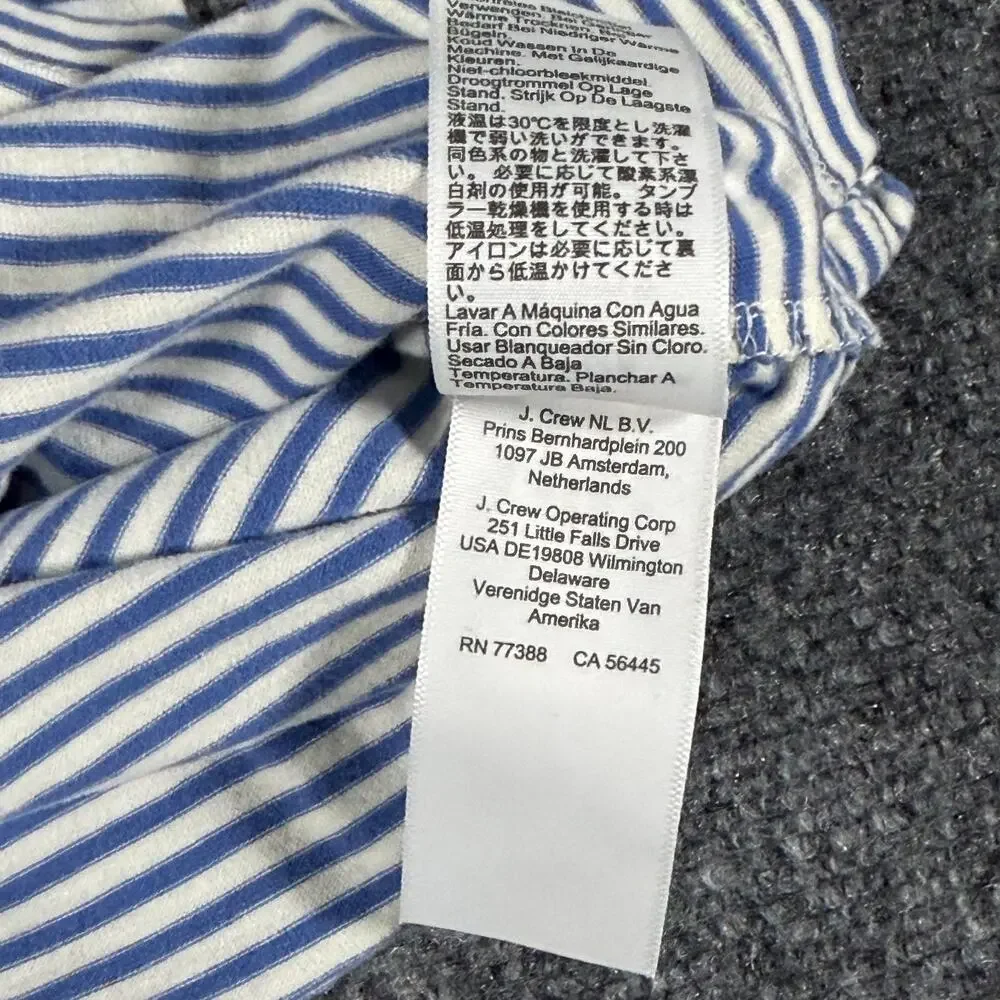 J Crew Oarsman Supersoft Sueded Jersey SS Polo Mens M Blue White Stripe Classic